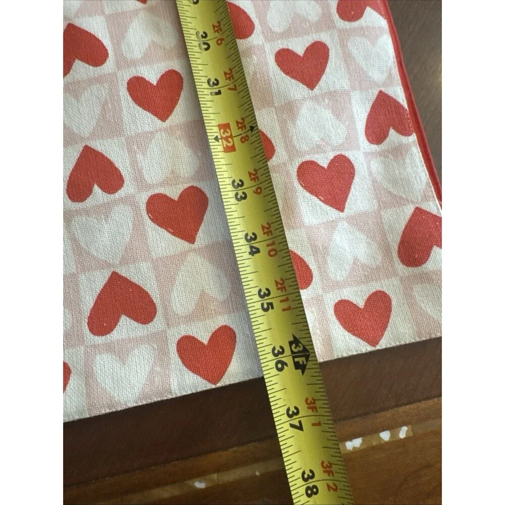 Threshold Table Runner Red Pink Check Hearts Valentines 14” X 36”